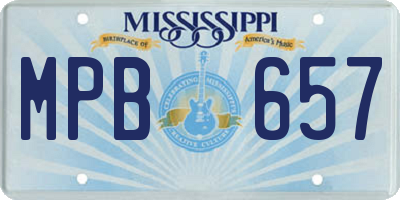MS license plate MPB657