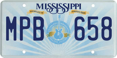 MS license plate MPB658
