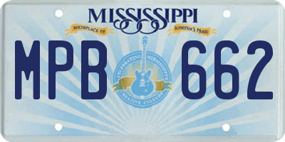 MS license plate MPB662