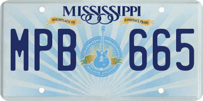 MS license plate MPB665