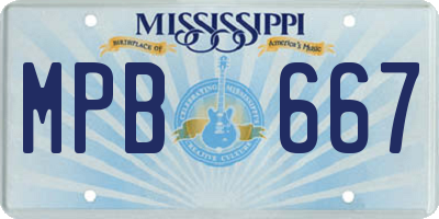 MS license plate MPB667