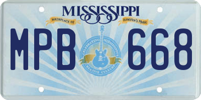 MS license plate MPB668