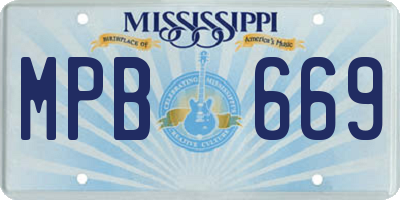 MS license plate MPB669