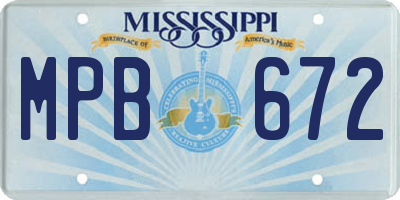 MS license plate MPB672