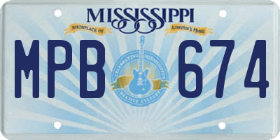 MS license plate MPB674