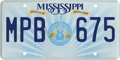 MS license plate MPB675