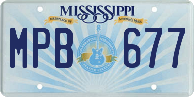 MS license plate MPB677