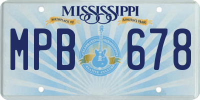 MS license plate MPB678