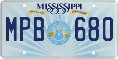 MS license plate MPB680