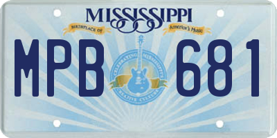 MS license plate MPB681