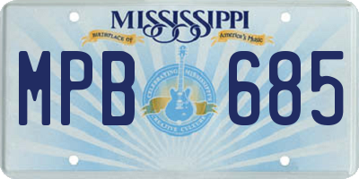 MS license plate MPB685