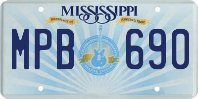 MS license plate MPB690