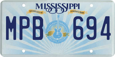 MS license plate MPB694