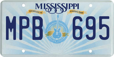MS license plate MPB695