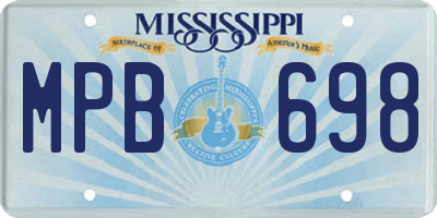 MS license plate MPB698
