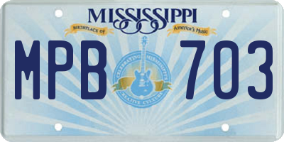 MS license plate MPB703