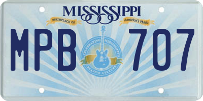 MS license plate MPB707