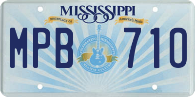 MS license plate MPB710