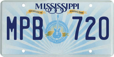 MS license plate MPB720