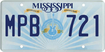 MS license plate MPB721