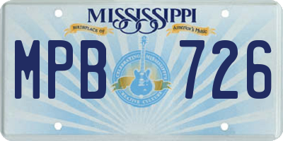 MS license plate MPB726