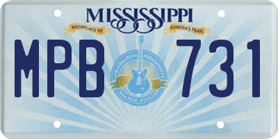 MS license plate MPB731