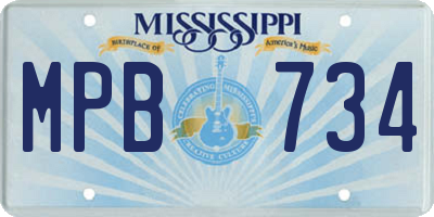 MS license plate MPB734
