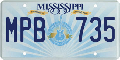 MS license plate MPB735