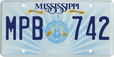 MS license plate MPB742