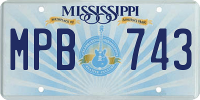 MS license plate MPB743