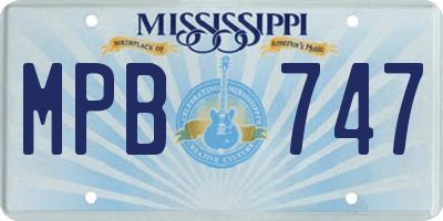 MS license plate MPB747