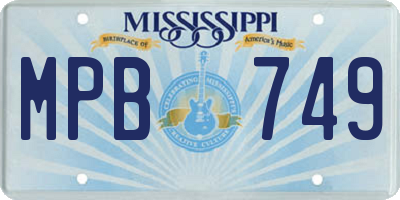 MS license plate MPB749