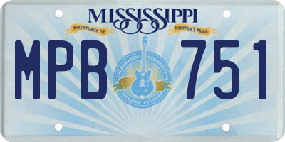 MS license plate MPB751