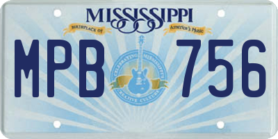 MS license plate MPB756