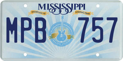 MS license plate MPB757
