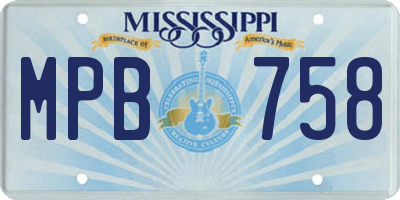 MS license plate MPB758