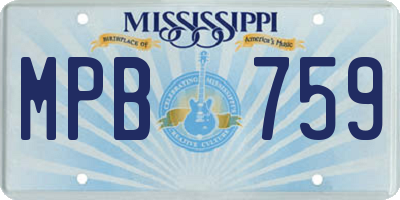 MS license plate MPB759