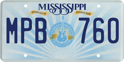 MS license plate MPB760
