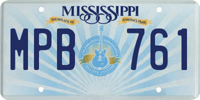 MS license plate MPB761