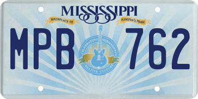 MS license plate MPB762