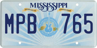 MS license plate MPB765
