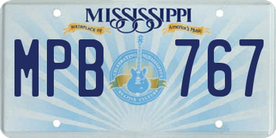 MS license plate MPB767