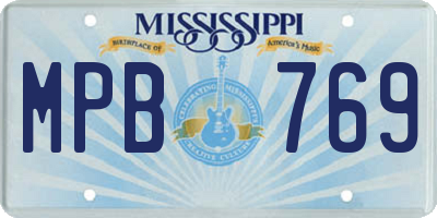 MS license plate MPB769