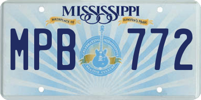 MS license plate MPB772