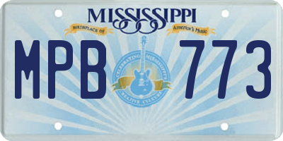 MS license plate MPB773