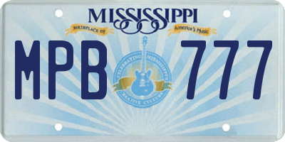 MS license plate MPB777