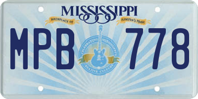 MS license plate MPB778