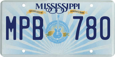 MS license plate MPB780