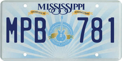 MS license plate MPB781