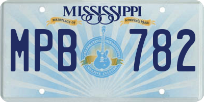 MS license plate MPB782